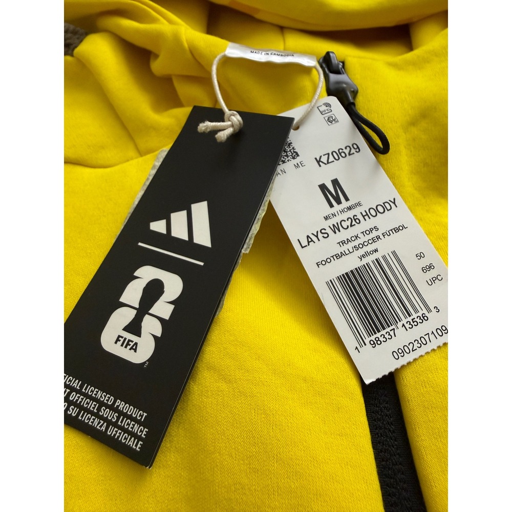 Adidas FIFA World Cup 2026 Lays Track Hoodie Yellow Mens Medium KZ0629 New - Picture 2 of 9